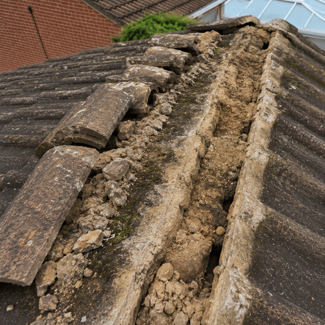 Roof Repairs Iwade - Removing the Loose Ridge Tiles